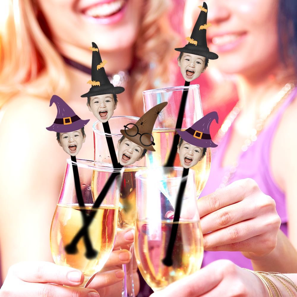 Double-Sided Personalized Halloween Hat Stir Sticks – Custom Fun Party ...