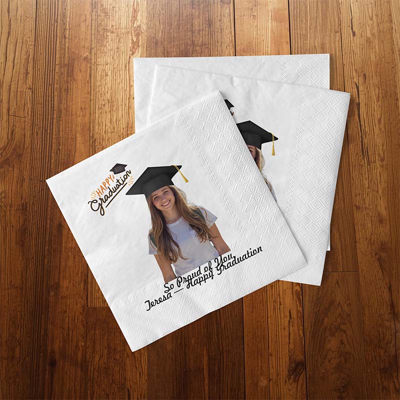 Custom Graduation Napkins – Personalized Graduation-Themed Portrait Na ...