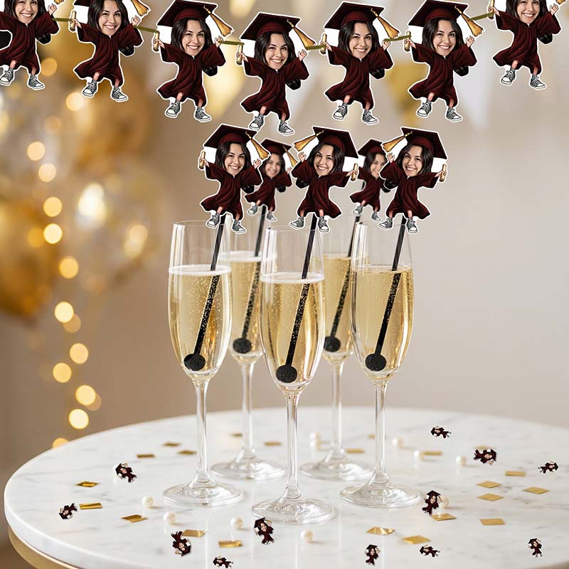 Custom Graduation Party Decorations | Personalized Face Fans, Confetti ...