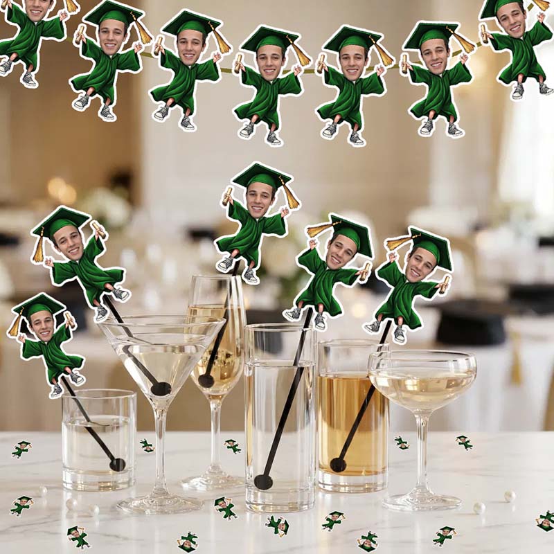Custom Graduation Party Decorations | Personalized Face Fans, Confetti ...