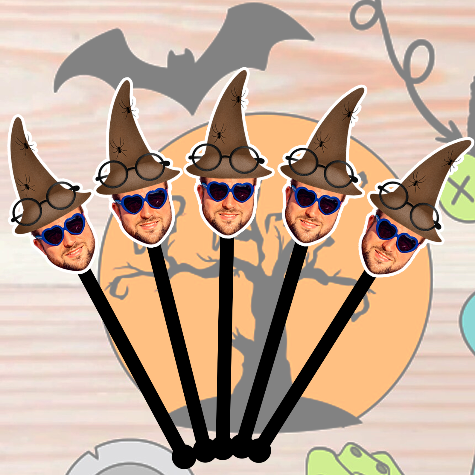 Double-Sided Personalized Halloween Hat Stir Sticks – Custom Fun Party ...